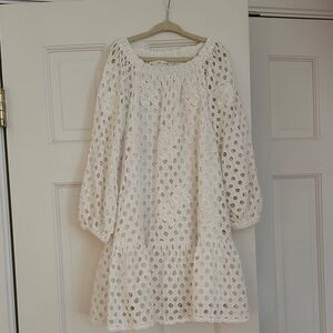 Zara White Eyelet Dress